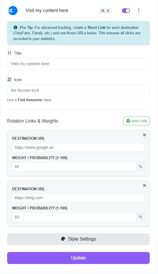 Link Rotation Interface
