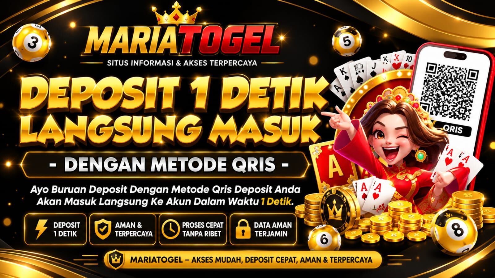 Mariatogel - Banner informasi deposit QRIS cepat